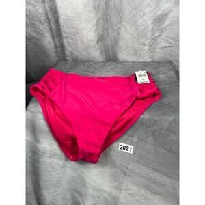 Bar III Shirred High-Rise Bikini Bottoms Ruby Size XL 2044